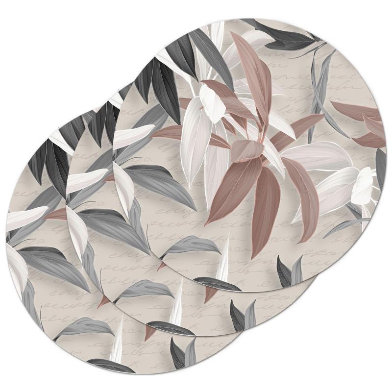 Sottotutto decorato con stampa a colori in Legno ROTONDO Sotto bicchiere, piatto, pentola con varie dimensioni - diam. 10 cm Set 3pz LEAVES MIX del brand Lupia, categoria: Tavola e cucina > Accessori per la Tavola > Sottopentole, Sottopiatti e Sottobicchieri, disponibile su Vorreishop.