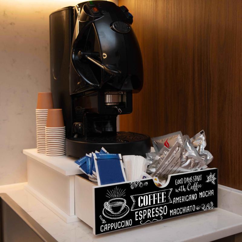 Contenitore Porta Capsule e Cialde caffÃ¨ Cassetto ORGANIZER White BLACKBOARD COFFEE 33x33 cm in legno del brand Lupia, categoria: Collezioni > BLACKBOARD Caffe' stile Lavagna > BLACKBOARD Caffe' stile lavagna.
