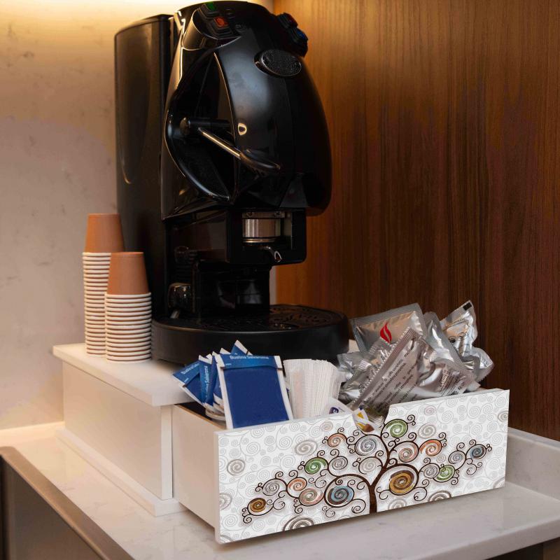 Contenitore Porta Capsule e Cialde caffÃ¨ Cassetto ORGANIZER White TREE WHITE 33x33 cm in legno Albero della vita del brand Lupia, categoria: Collezioni > TREE stile Albero della Vita > TREE stile Albero della Vita.