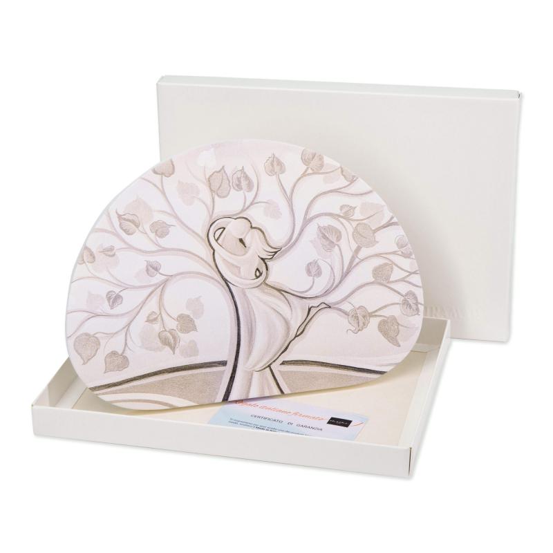 Bomboniera con Scatola bianca Quadretto in legno MEMORY ALBERO ABBRACCIO MIX 15x21 cm, idea regalo per Matrimonio Cresima Comunione Battesimo Anniversario Compleanno del brand Lupia, categoria: Idee regalo e bomboniere > Bomboniere > Bomboniere Quadretti, disponibile su Vorreishop.