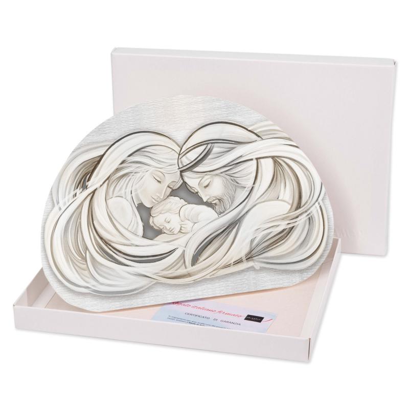 Bomboniera con Scatola bianca Quadretto in legno MEMORY SACRA FAMIGLIA 1 15x21 cm, idea regalo per Matrimonio Cresima Comunione Battesimo Anniversario Compleanno del brand Lupia, categoria: Idee regalo e bomboniere > Bomboniere > Bomboniere Quadretti, disponibile su Vorreishop.