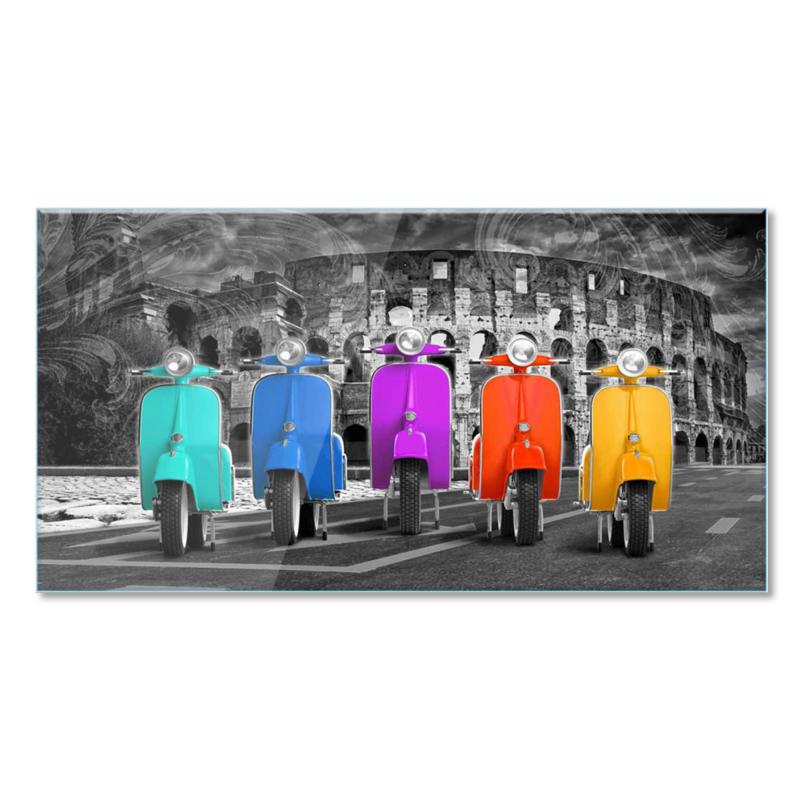 Lupia - Quadro Moderno Stampa su Vetro Temperato GLASS COLOSSEO CON VESPE | Alta Definizione e Lucentezza di Colori | Design Elegante per Soggiorno, Camera, Ufficio | Facile da Appendere, 73x139 cm del brand Lupia, categoria: Arredo e decorazioni > Quadri e Tele > Quadri su vetro.