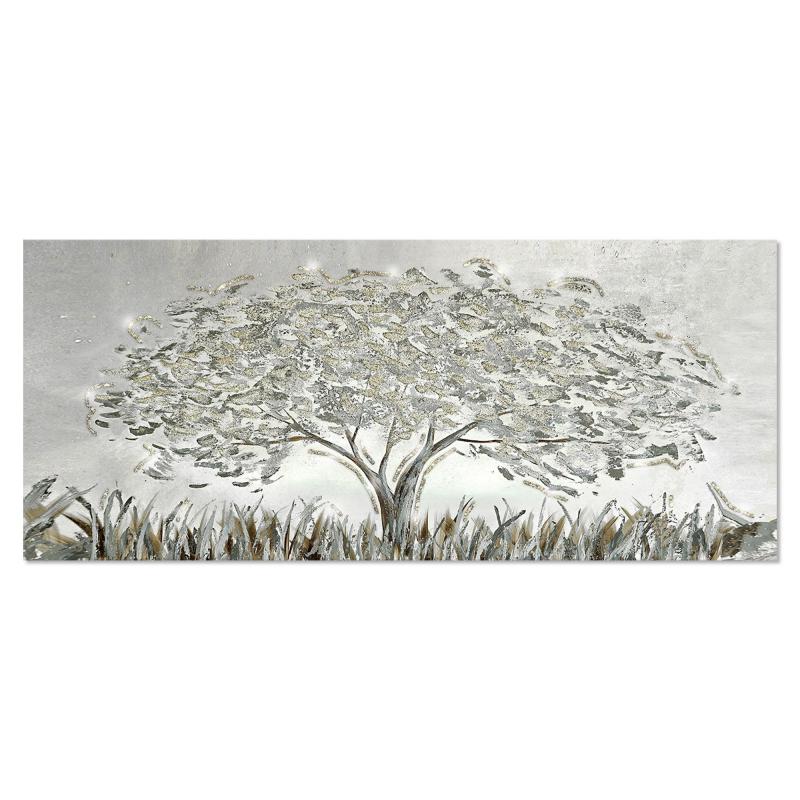 Lupia - Quadro Moderno BRILLANT con Glitter ALBERO GREY GLITTER | Stampa su Tela Poliestere | Decorazione Artigianale Italiana, Arte da Parete per Soggiorno e Ufficio | 65x149 cm, telaio Legno del brand Lupia, categoria: Arredo e decorazioni > Quadri e Tele > Quadri su tela, disponibile su Vorreishop.