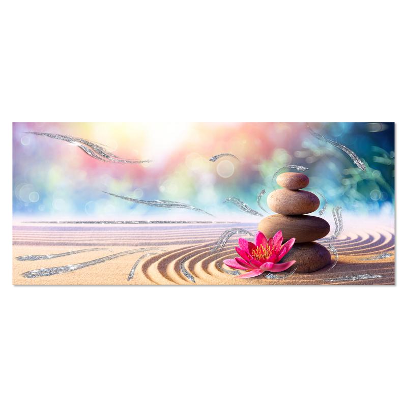Lupia - Quadro Moderno BRILLANT con Glitter ZEN ATMOSPHERE | Stampa su Tela Poliestere | Decorazione Artigianale Italiana, Arte da Parete per Soggiorno e Ufficio | 65x149 cm, telaio Legno del brand Lupia, categoria: Arredo e decorazioni > Quadri e Tele > Quadri con Glitter, disponibile su Vorreishop.