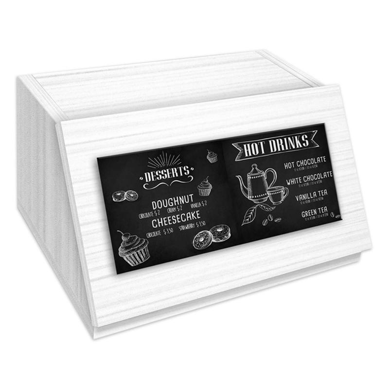 Portapane NEW, Contenitore per Cibo Secco con decoro BLACKBOARD in legno WHITE 30x40x20 cm del brand Lupia, categoria: Collezioni > BLACKBOARD Caffe' stile Lavagna > BLACKBOARD Caffe' stile lavagna, disponibile su Vorreishop.