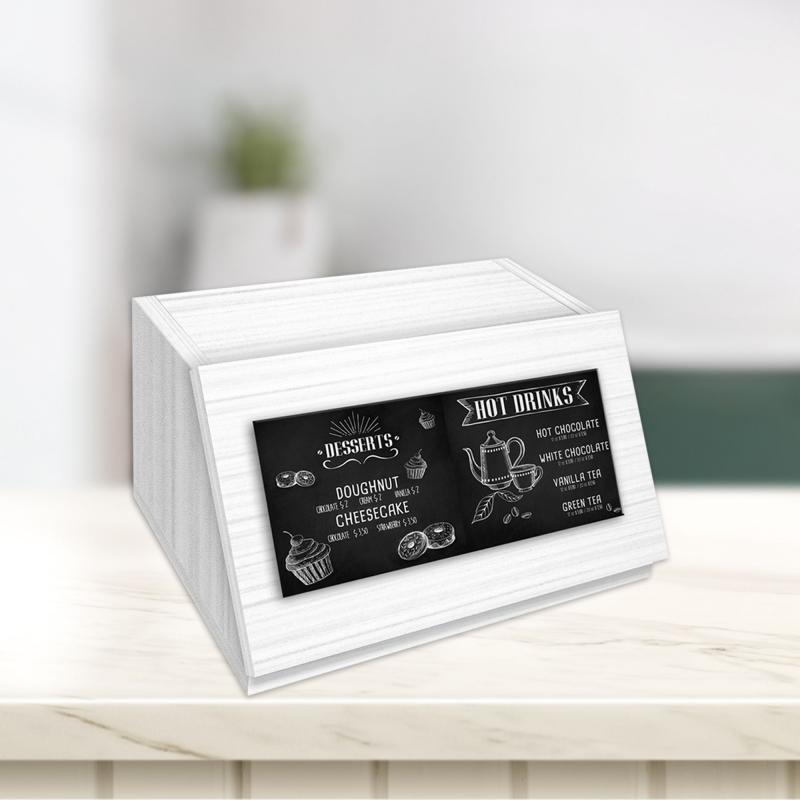 Portapane NEW, Contenitore per Cibo Secco con decoro BLACKBOARD in legno WHITE 30x40x20 cm del brand Lupia, categoria: Collezioni > BLACKBOARD Caffe' stile Lavagna > BLACKBOARD Caffe' stile lavagna.