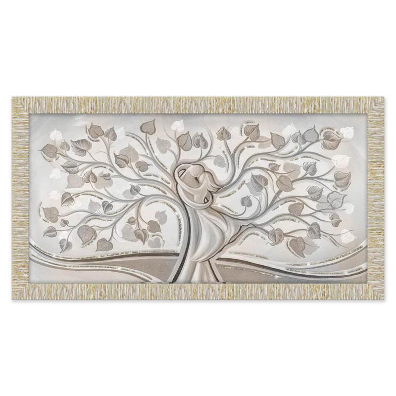 Quadro Moderno Camera da letto con cornice GIOVY Bianca Oro ALBERO ABBRACCIO MIX 60x110 cm, amore e famiglia con Glitter, per soggiorno del brand Lupia, categoria: Arredo e decorazioni > Quadri e Tele > Quadri con cornice, disponibile su Vorreishop.