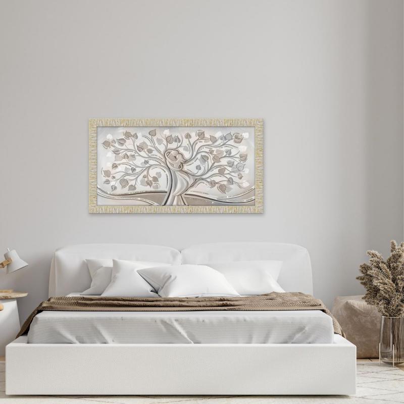 Quadro Moderno Camera da letto con cornice GIOVY Bianca Oro ALBERO ABBRACCIO MIX 60x110 cm, amore e famiglia con Glitter, per soggiorno del brand Lupia, categoria: Arredo e decorazioni > Quadri e Tele > Quadri con cornice.