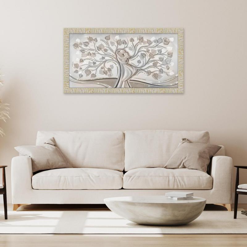 Quadro Moderno Camera da letto con cornice GIOVY Bianca Oro ALBERO ABBRACCIO MIX 60x110 cm, amore e famiglia con Glitter, per soggiorno del brand Lupia, categoria: Arredo e decorazioni > Quadri e Tele > Quadri con cornice.