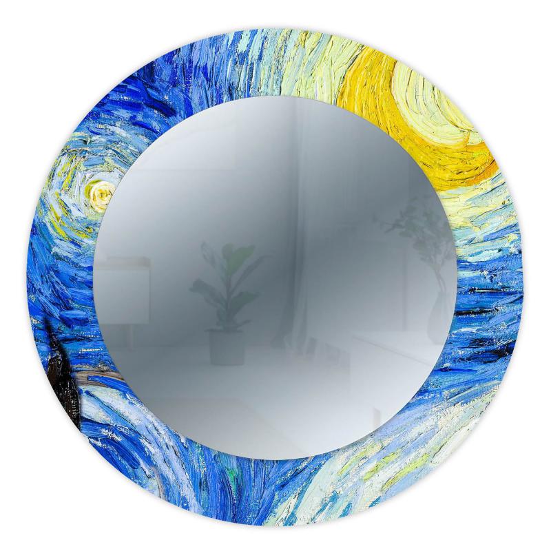 Specchio da parete Rotondo moderno Mirror Fantasy NOTTE STELLATA Van Gogh diam. 65 cm, Circolare con cornice stampata, specchiera per camera da letto, soggiorno, ingresso del brand Lupia, categoria: Complementi d'arredo > Specchi e specchiere > Specchi stampati, disponibile su Vorreishop.