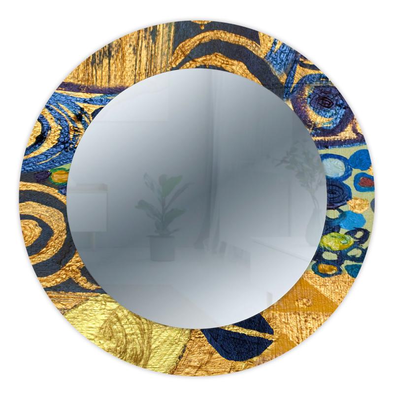 Specchio da parete Rotondo moderno Mirror Fantasy KLIMT GOLD diam. 65 cm, Circolare con cornice stampata, specchiera per camera da letto, soggiorno, ingresso del brand Lupia, categoria: Complementi d'arredo > Specchi e specchiere > Specchi stampati, disponibile su Vorreishop.