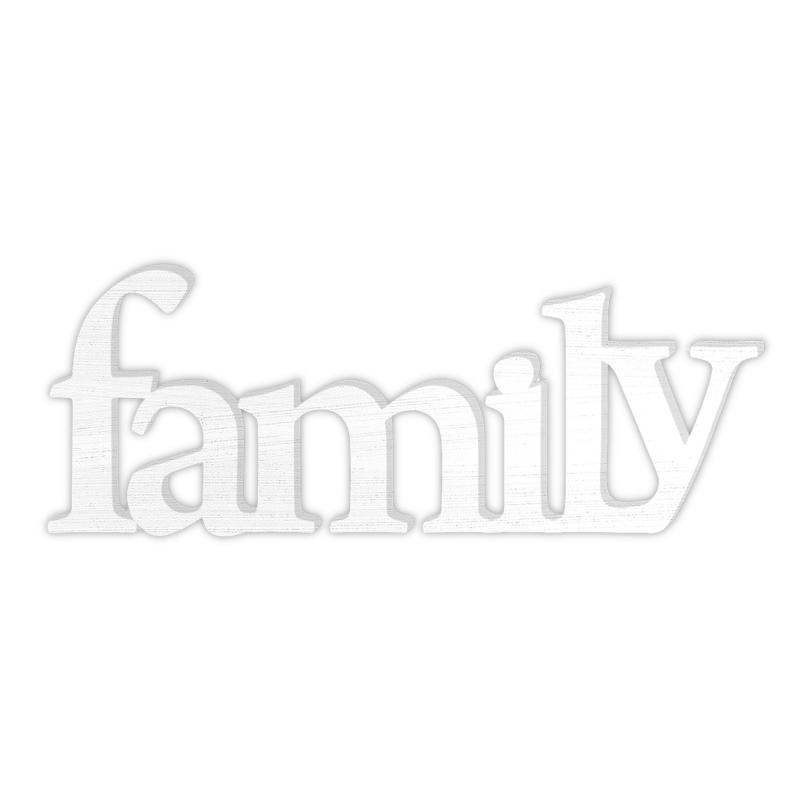 Woodwrite Family,Scritta in Legno, Bianco, 67x26x1 cm del brand Lupia, categoria: Arredo e decorazioni > Decorazioni da parete > Scritte da parete, disponibile su Vorreishop.