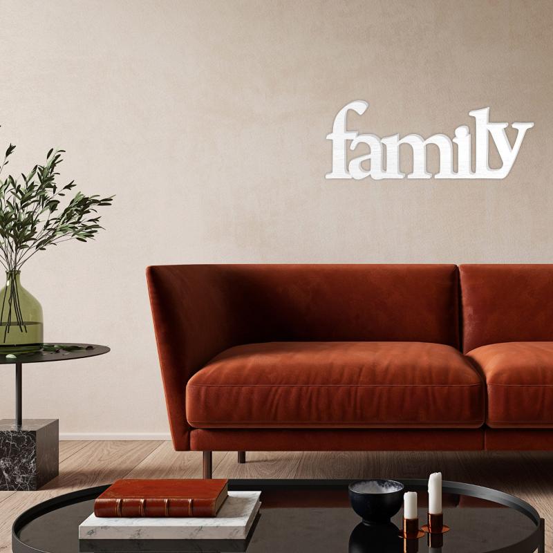 Woodwrite Family,Scritta in Legno, Bianco, 67x26x1 cm del brand Lupia, categoria: Arredo e decorazioni > Decorazioni da parete > Scritte da parete.