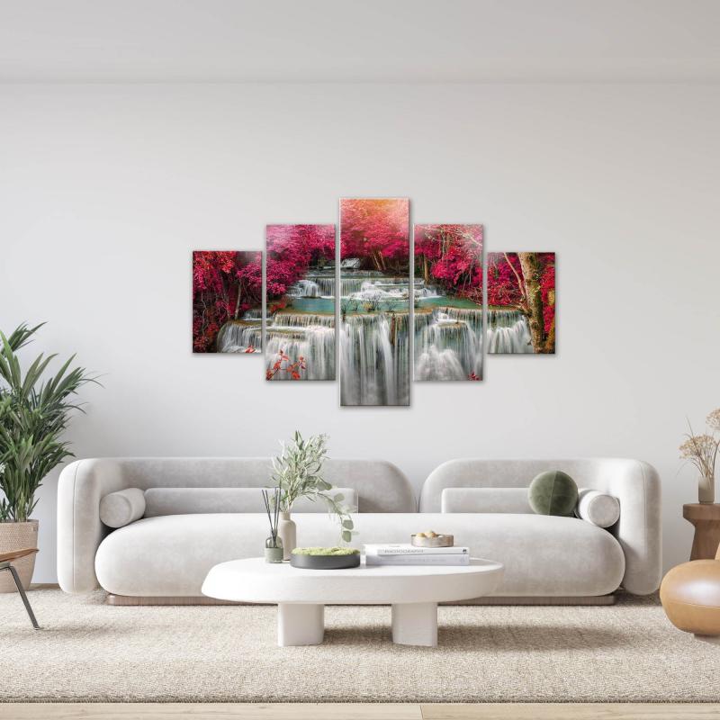 Quadro moderno 5 pezzi su tela Grande Vogue 105x160 cm Cascata del brand Lupia, categoria: Arredo e decorazioni > Quadri e Tele > Quadri a pannelli.