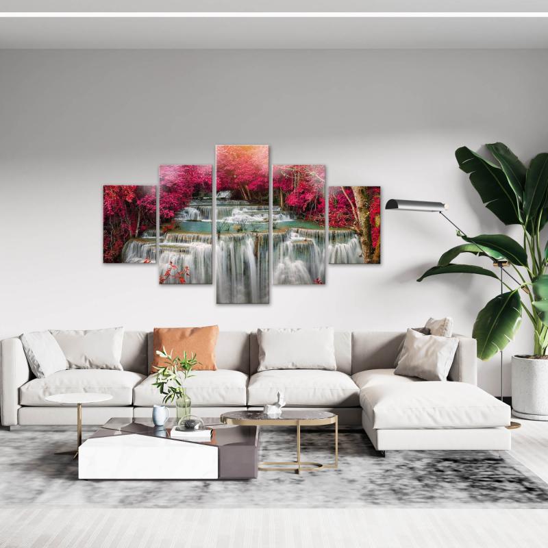 Quadro moderno 5 pezzi su tela Grande Vogue 105x160 cm Cascata del brand Lupia, categoria: Arredo e decorazioni > Quadri e Tele > Quadri a pannelli.