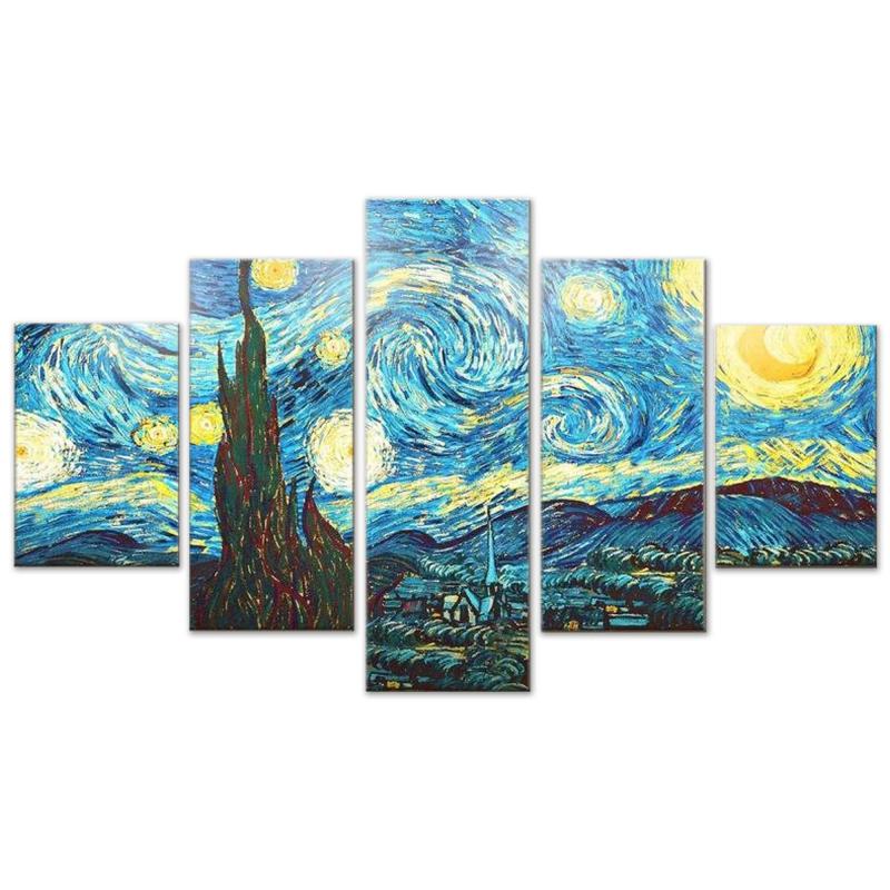 Quadro moderno 5 pezzi su tela Grande Vogue 105x160 cm Notte Stellata del brand Lupia, categoria: Arredo e decorazioni > Quadri e Tele > Quadri a pannelli, disponibile su Vorreishop.