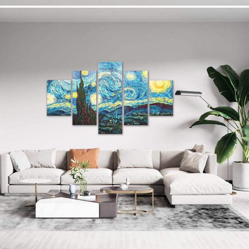 Quadro moderno 5 pezzi su tela Grande Vogue 105x160 cm Notte Stellata del brand Lupia, categoria: Arredo e decorazioni > Quadri e Tele > Quadri a pannelli.