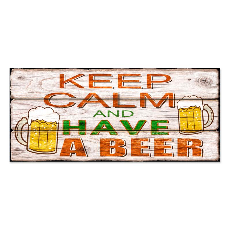 Lupia - Quadro moderno Stampa su Legno MDF BOARD 40x90 cm, stile stampa su assi legno, Per Soggiorno, bar, cucina, caffetteria, pub - KEEP CALM BEER del brand Lupia, categoria: Arredo e decorazioni > Quadri e Tele > Quadri su Legno, disponibile su Vorreishop.
