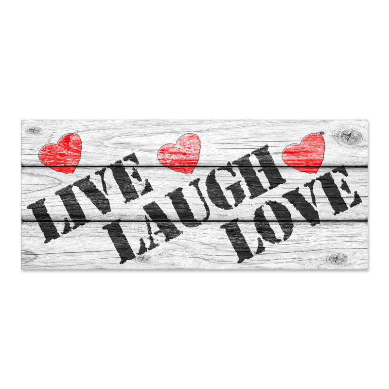 Lupia - Quadro moderno Stampa su Legno MDF BOARD 40x90 cm, stile stampa su assi legno, Per Soggiorno, bar, cucina, caffetteria, pub - LIVE LAUGH LOVE WHITE del brand Lupia, categoria: Arredo e decorazioni > Quadri e Tele > Quadri su Legno, disponibile su Vorreishop.