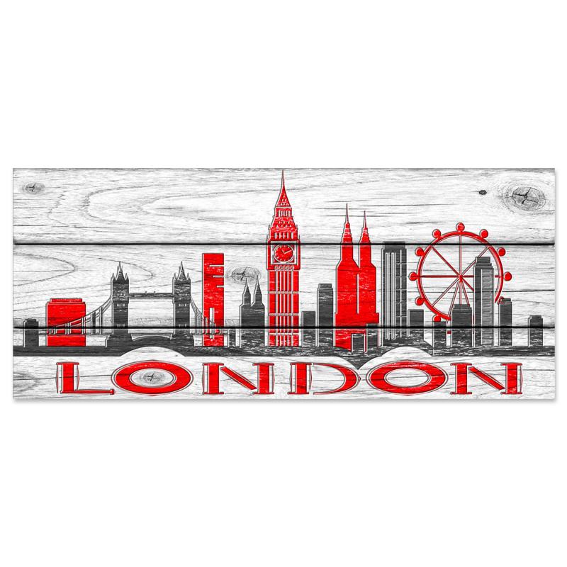 Lupia - Quadro moderno Stampa su Legno MDF BOARD 40x90 cm, stile stampa su assi legno, Per Soggiorno, bar, cucina, caffetteria, pub - OLD LONDON WHITE del brand Lupia, categoria: Arredo e decorazioni > Quadri e Tele > Quadri su Legno, disponibile su Vorreishop.