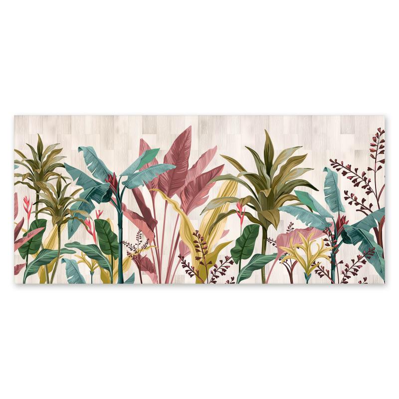 Lupia - Quadro moderno su Tela Canvas DEEP 65x143 cm BANANA LEAVES BEIGE, Tela Cotone, Stampa, Made in Italy, Telaio in Legno, casa, soggiorno, capezzale camera da letto, hotel, ufficio del brand Lupia, categoria: Arredo e decorazioni > Quadri e Tele > Quadri su tela, disponibile su Vorreishop.