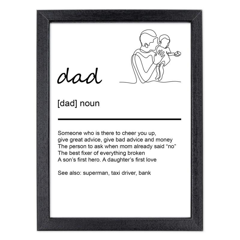 Quadro Moderno con Cornice OPTICAL in Legno Sottile Nera o Bianca 15x20 cm, Poster con disegno in Stile Lineare e descrizione della Parola con testo in lingua inglese - Nero Dad del brand Lupia, categoria: Arredo e decorazioni > Quadri e Tele > Quadri con cornice, disponibile su Vorreishop.