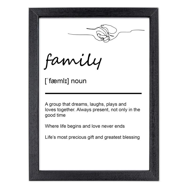 Quadro Moderno con Cornice OPTICAL in Legno Sottile Nera o Bianca 15x20 cm, Poster con disegno in Stile Lineare e descrizione della Parola con testo in lingua inglese - Nero Family del brand Lupia, categoria: Arredo e decorazioni > Quadri e Tele > Quadri con cornice, disponibile su Vorreishop.