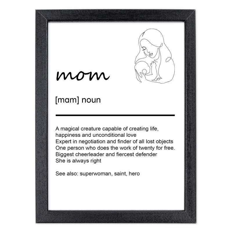 Quadro Moderno con Cornice OPTICAL in Legno Sottile Nera o Bianca 15x20 cm, Poster con disegno in Stile Lineare e descrizione della Parola con testo in lingua inglese - Nero Mom del brand Lupia, categoria: Arredo e decorazioni > Quadri e Tele > Quadri con cornice, disponibile su Vorreishop.