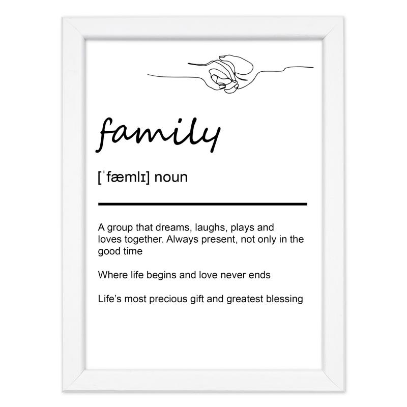 Quadro Moderno con Cornice OPTICAL in Legno Sottile Nera o Bianca 15x20 cm, Poster con disegno in Stile Lineare e descrizione della Parola con testo in lingua inglese - Bianco Family del brand Lupia, categoria: Arredo e decorazioni > Quadri e Tele > Quadri con cornice, disponibile su Vorreishop.