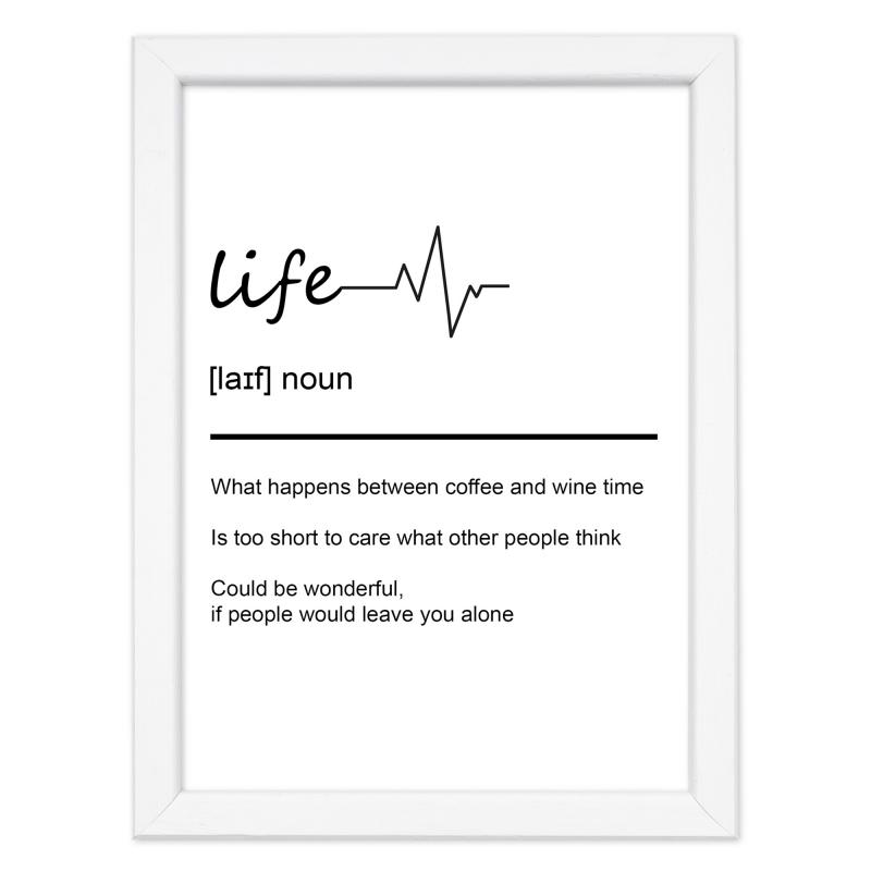 Quadro Moderno con Cornice OPTICAL in Legno Sottile Nera o Bianca 15x20 cm, Poster con disegno in Stile Lineare e descrizione della Parola con testo in lingua inglese - Bianco Life del brand Lupia, categoria: Arredo e decorazioni > Quadri e Tele > Quadri con cornice, disponibile su Vorreishop.
