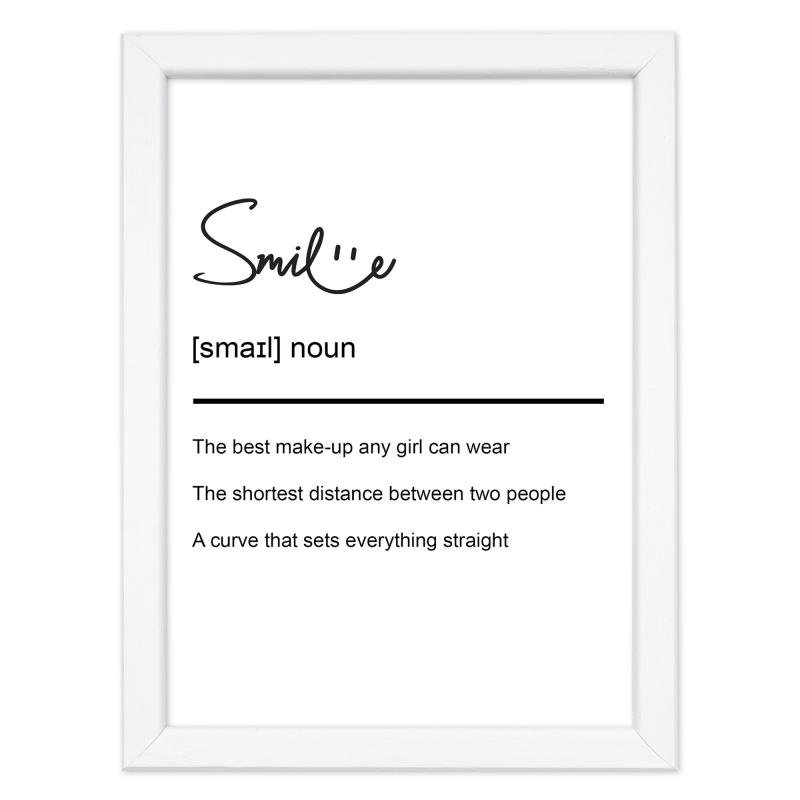 Quadro Moderno con Cornice OPTICAL in Legno Sottile Nera o Bianca 15x20 cm, Poster con disegno in Stile Lineare e descrizione della Parola con testo in lingua inglese - Bianco Smile del brand Lupia, categoria: Arredo e decorazioni > Quadri e Tele > Quadri con cornice, disponibile su Vorreishop.