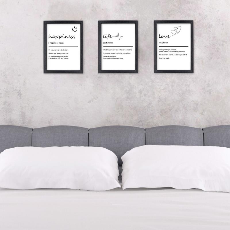 Quadro Moderno con Cornice OPTICAL in Legno Sottile Nera o Bianca 15x20 cm, Poster con disegno in Stile Lineare e descrizione della Parola con testo in lingua inglese - Nero Family del brand Lupia, categoria: Arredo e decorazioni > Quadri e Tele > Quadri con cornice.