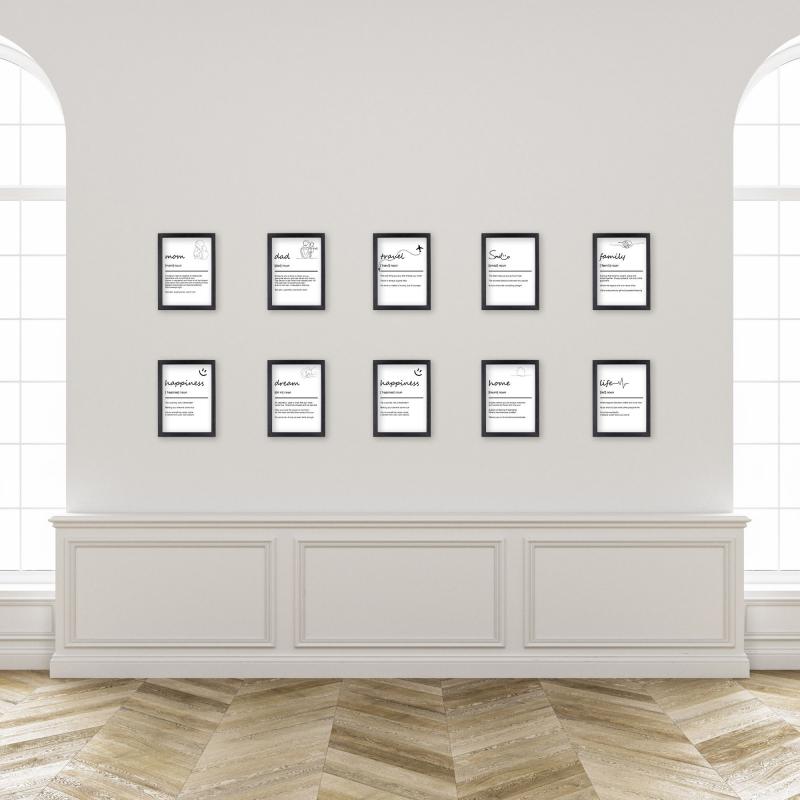 Quadro Moderno con Cornice OPTICAL in Legno Sottile Nera o Bianca 15x20 cm, Poster con disegno in Stile Lineare e descrizione della Parola con testo in lingua inglese - Nero Coffee del brand Lupia, categoria: Arredo e decorazioni > Quadri e Tele > Quadri con cornice.