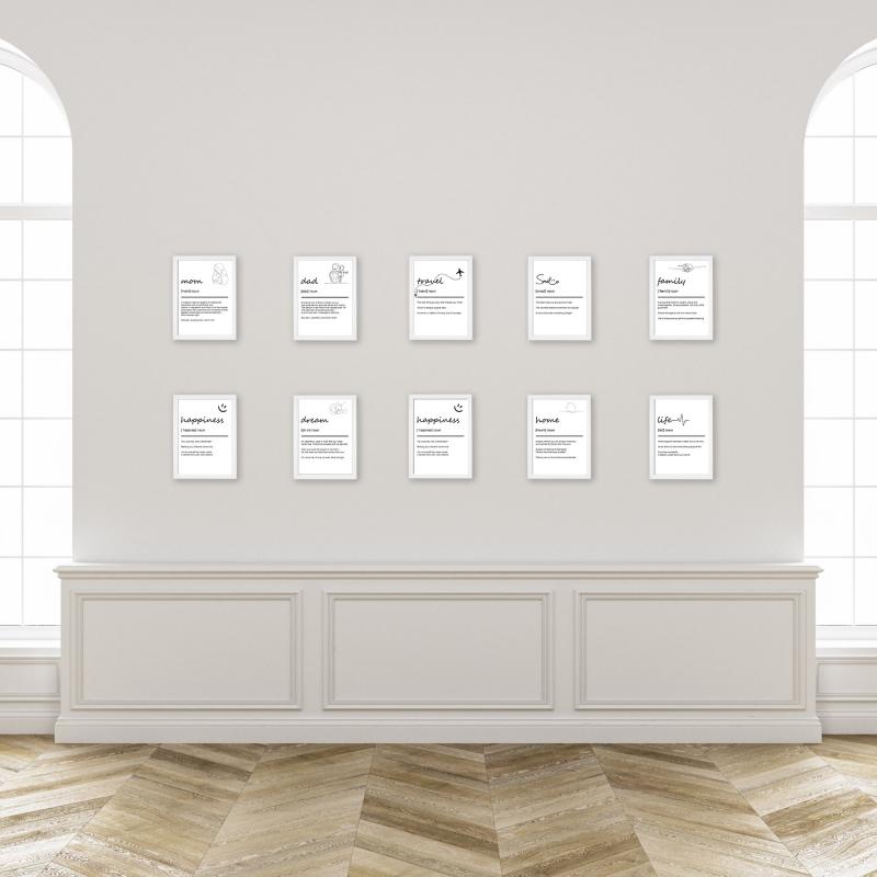 Quadro Moderno con Cornice OPTICAL in Legno Sottile Nera o Bianca 15x20 cm, Poster con disegno in Stile Lineare e descrizione della Parola con testo in lingua inglese - Bianco Family del brand Lupia, categoria: Arredo e decorazioni > Quadri e Tele > Quadri con cornice.
