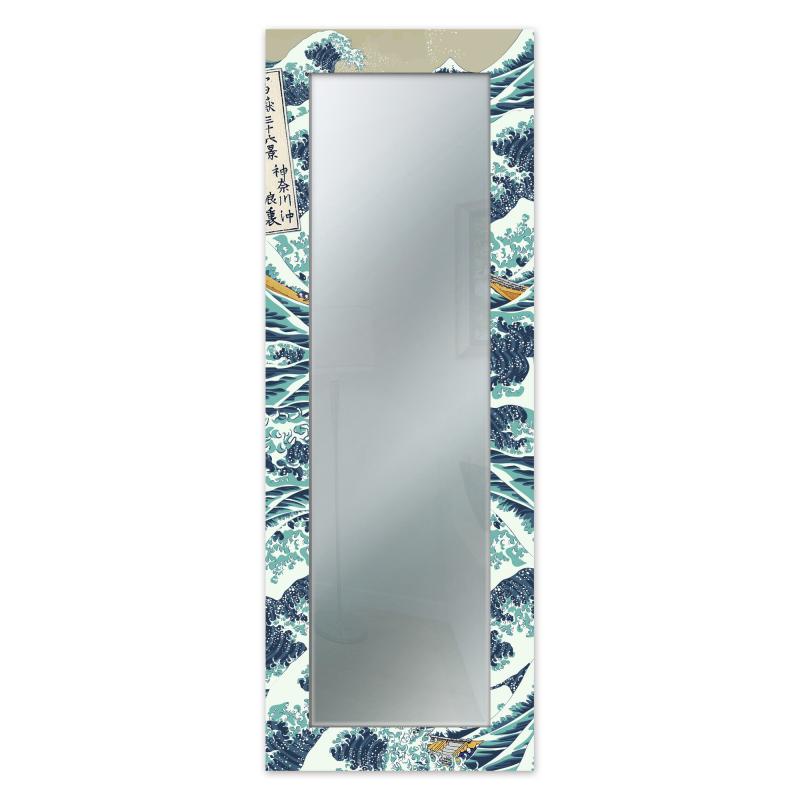 Specchio da parete lungo moderno Mirror Fantasy THE GREAT WAVE OFF KANAGAWA 52x152 cm con cornice stampata, specchiera per camera da letto, soggiorno, ingresso del brand Lupia, categoria: Complementi d'arredo > Specchi e specchiere > Specchi da parete, disponibile su Vorreishop.