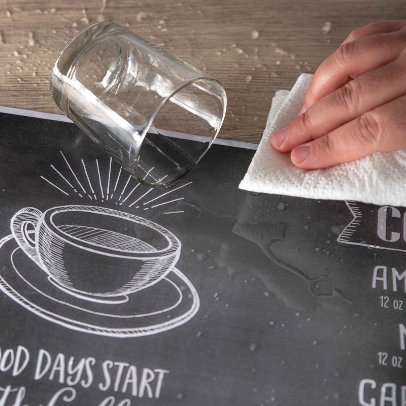 Tovagliette americane lavabili, set da 4 pezzi in PVC rettangolari 31x45 cm, decorate KITCHEN BLACKBOARD lavagna del brand Lupia, categoria: Tavola e cucina > Accessori per la Tavola > Tovagliette americane.