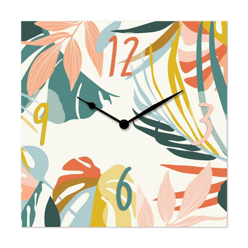 Lupia - Orologio da Parete in Legno ecologico, con stampa FOLIAGE COLOR, 30x30 cm, Made in Italy, Movimento a Quarzo, Alimentato a Batteria non inclusa, Adatto a Tutti gli Stili di Casa del brand Lupia, categoria: Complementi d'arredo > Orologi > Orologi da parete, disponibile su Vorreishop.