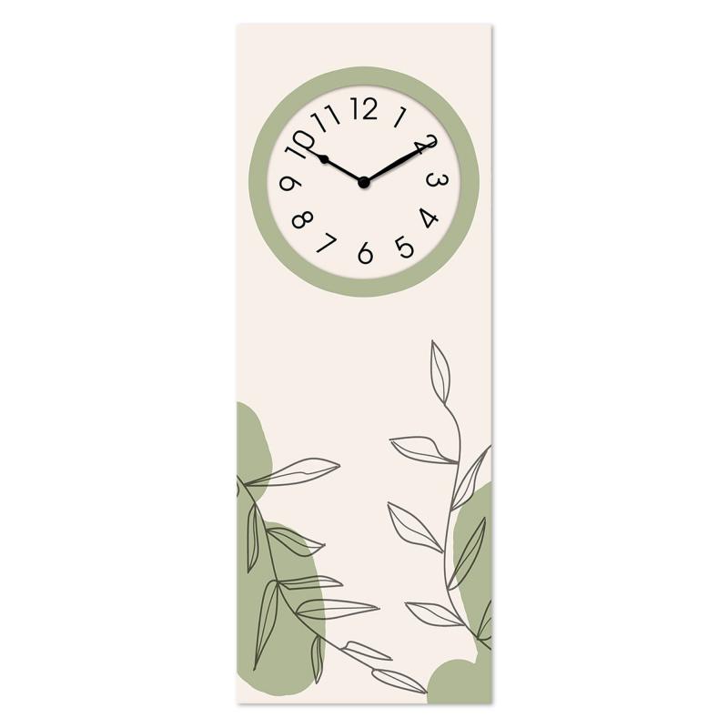 Lupia - Orologio da Parete in Legno ecologico, con stampa STYLIZED FLORAL GREEN, 30x80 cm, Made in Italy, Movimento a Quarzo, Alimentato a Batteria non inclusa, Adatto a Tutti gli Stili di Casa del brand Lupia, categoria: Complementi d'arredo > Orologi > Orologi da parete, disponibile su Vorreishop.