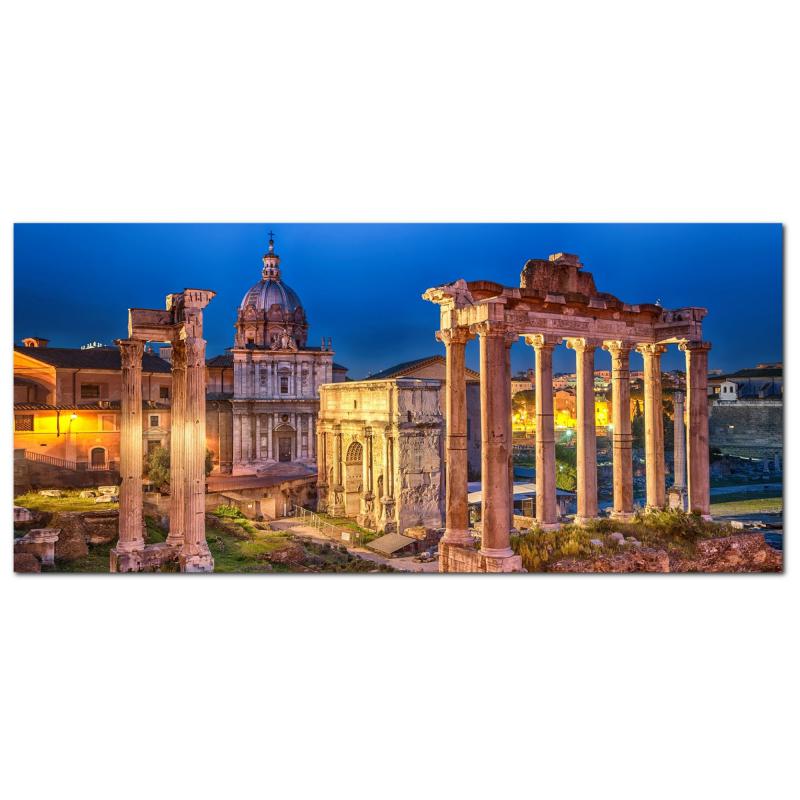 Lupia - Quadro moderno su Tela Canvas DEEP 65X143 cm, con paesaggi e localismi italiani, per casa, soggiorno, capezzale camera da letto, hotel, ufficio, ROMA - FORO ROMANO NIGHT               del brand Lupia, categoria: Arredo e decorazioni > Quadri e Tele > Quadri cittÃ  e Localismi, disponibile su Vorreishop.