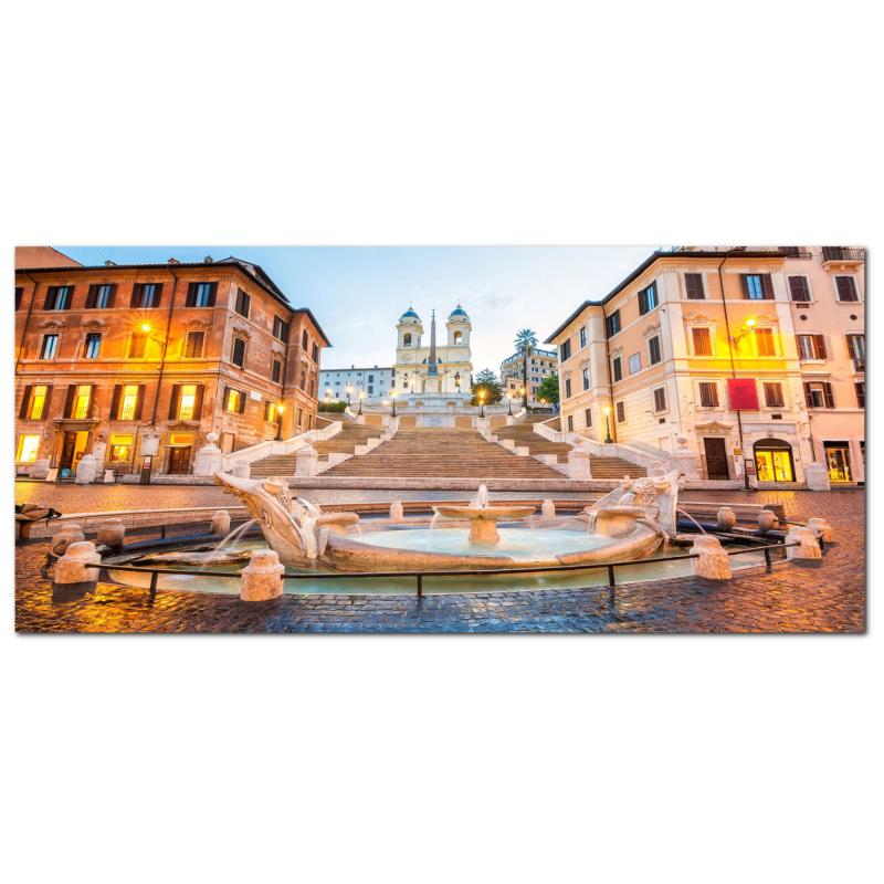 Lupia - Quadro moderno su Tela Canvas DEEP 65X143 cm, con paesaggi e localismi italiani, per casa, soggiorno, capezzale camera da letto, hotel, ufficio, ROMA - PIAZZA DI SPAGNA                del brand Lupia, categoria: Arredo e decorazioni > Quadri e Tele > Quadri cittÃ  e Localismi, disponibile su Vorreishop.
