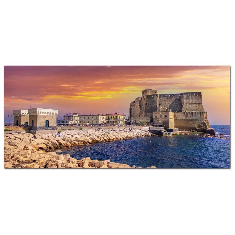 Lupia - Quadro moderno su Tela Canvas DEEP 65X143 cm, con paesaggi e localismi italiani, per casa, soggiorno, capezzale camera da letto, hotel, ufficio, NAPOLI - CASTELLO MEDIEVALE            del brand Lupia, categoria: Arredo e decorazioni > Quadri e Tele > Quadri cittÃ  e Localismi, disponibile su Vorreishop.