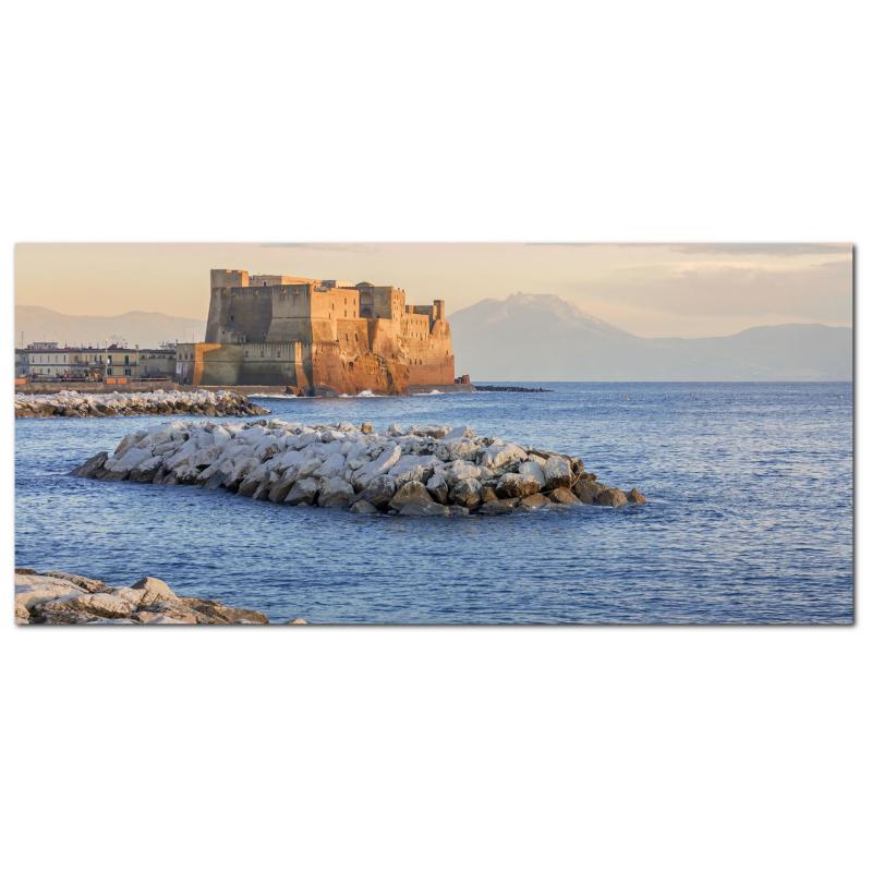 Lupia - Quadro moderno su Tela Canvas DEEP 65X143 cm, con paesaggi e localismi italiani, per casa, soggiorno, capezzale camera da letto, hotel, ufficio, NAPOLI - MARE-SCOGLIO-CASTELLO         del brand Lupia, categoria: Arredo e decorazioni > Quadri e Tele > Quadri cittÃ  e Localismi, disponibile su Vorreishop.
