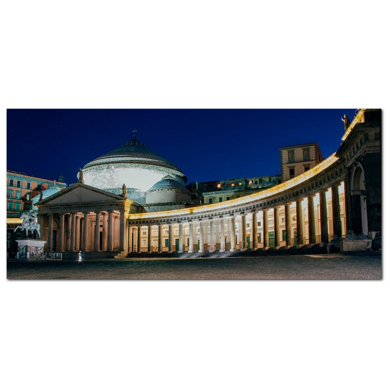 Lupia - Quadro moderno su Tela Canvas DEEP 65X143 cm, con paesaggi e localismi italiani, per casa, soggiorno, capezzale camera da letto, hotel, ufficio, NAPOLI - PIAZZA PLEBISCITO NOTTE       del brand Lupia, categoria: Arredo e decorazioni > Quadri e Tele > Quadri cittÃ  e Localismi, disponibile su Vorreishop.