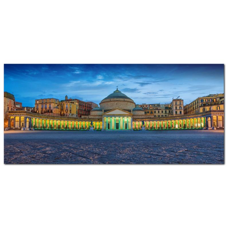 Lupia - Quadro moderno su Tela Canvas DEEP 65X143 cm, con paesaggi e localismi italiani, per casa, soggiorno, capezzale camera da letto, hotel, ufficio, NAPOLI - PIAZZA PLEBISCITO SERA        del brand Lupia, categoria: Arredo e decorazioni > Quadri e Tele > Quadri cittÃ  e Localismi, disponibile su Vorreishop.