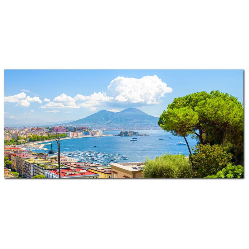 Lupia - Quadro moderno su Tela Canvas DEEP 65X143 cm, con paesaggi e localismi italiani, per casa, soggiorno, capezzale camera da letto, hotel, ufficio, NAPOLI - VESUVIO GIORNO                del brand Lupia, categoria: Arredo e decorazioni > Quadri e Tele > Quadri cittÃ  e Localismi, disponibile su Vorreishop.