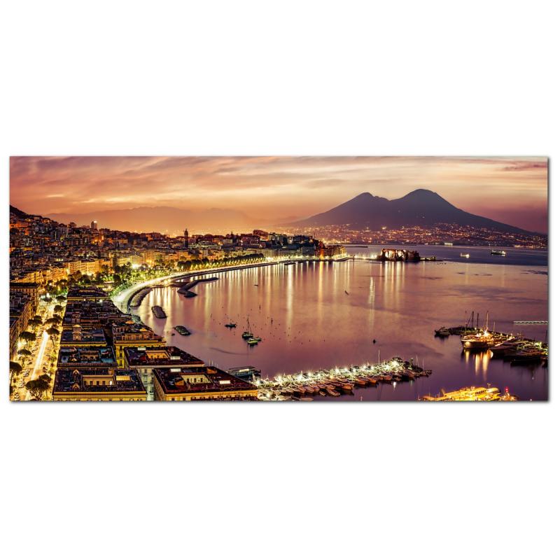 Lupia - Quadro moderno su Tela Canvas DEEP 65X143 cm, con paesaggi e localismi italiani, per casa, soggiorno, capezzale camera da letto, hotel, ufficio, NAPOLI - VESUVIO NIGHT                 del brand Lupia, categoria: Arredo e decorazioni > Quadri e Tele > Quadri cittÃ  e Localismi, disponibile su Vorreishop.