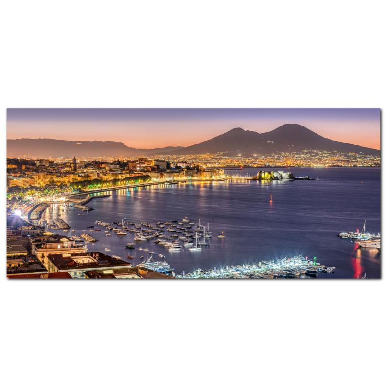 Lupia - Quadro moderno su Tela Canvas DEEP 65X143 cm, con paesaggi e localismi italiani, per casa, soggiorno, capezzale camera da letto, hotel, ufficio, NAPOLI - VESUVIO SERA                  del brand Lupia, categoria: Arredo e decorazioni > Quadri e Tele > Quadri cittÃ  e Localismi, disponibile su Vorreishop.