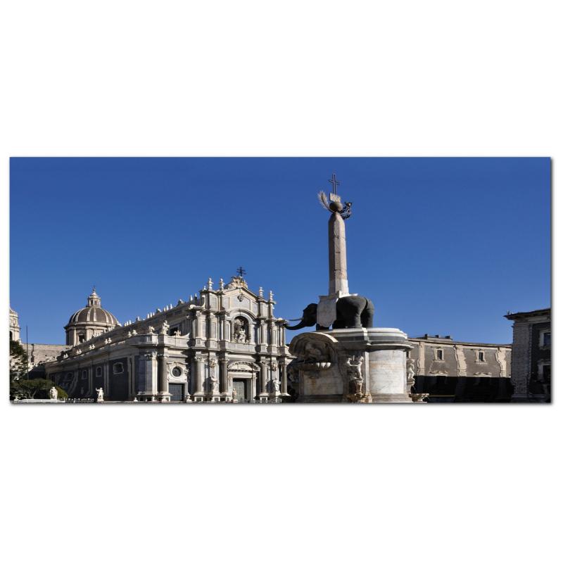 Lupia - Quadro moderno su Tela Canvas DEEP 65X143 cm, con paesaggi e localismi italiani, per casa, soggiorno, capezzale camera da letto, hotel, ufficio, CATANIA - PIAZZA DUOMO                 del brand Lupia, categoria: Arredo e decorazioni > Quadri e Tele > Quadri cittÃ  e Localismi, disponibile su Vorreishop.