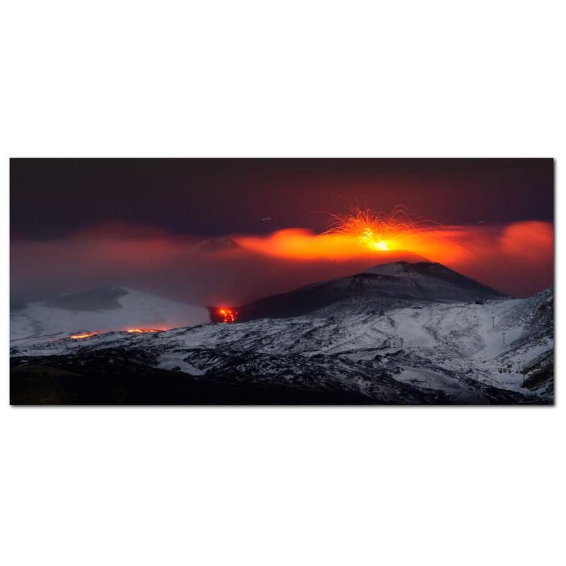 Lupia - Quadro moderno su Tela Canvas DEEP 65X143 cm, con paesaggi e localismi italiani, per casa, soggiorno, capezzale camera da letto, hotel, ufficio, CATANIA - ETNA INNEVATA                del brand Lupia, categoria: Arredo e decorazioni > Quadri e Tele > Quadri cittÃ  e Localismi, disponibile su Vorreishop.
