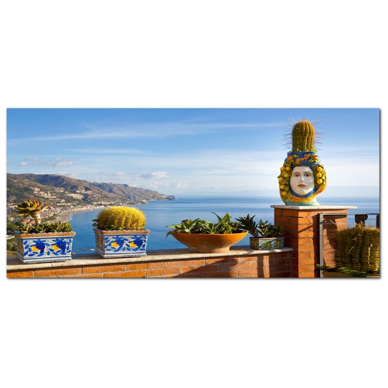 Lupia - Quadro moderno su Tela Canvas DEEP 65X143 cm, con paesaggi e localismi italiani, per casa, soggiorno, capezzale camera da letto, hotel, ufficio, CATANIA - PANORAMA TAORMINA       del brand Lupia, categoria: Arredo e decorazioni > Quadri e Tele > Quadri cittÃ  e Localismi, disponibile su Vorreishop.
